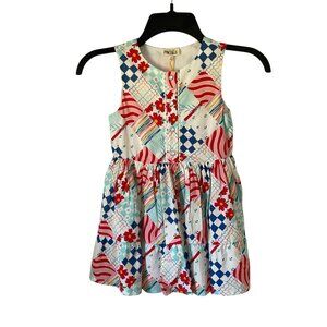 Patchwork Floral Sleeveless Dress